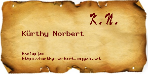 Kürthy Norbert névjegykártya