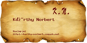 Kürthy Norbert névjegykártya