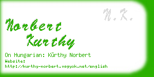 norbert kurthy business card