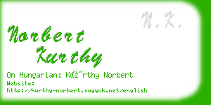 norbert kurthy business card